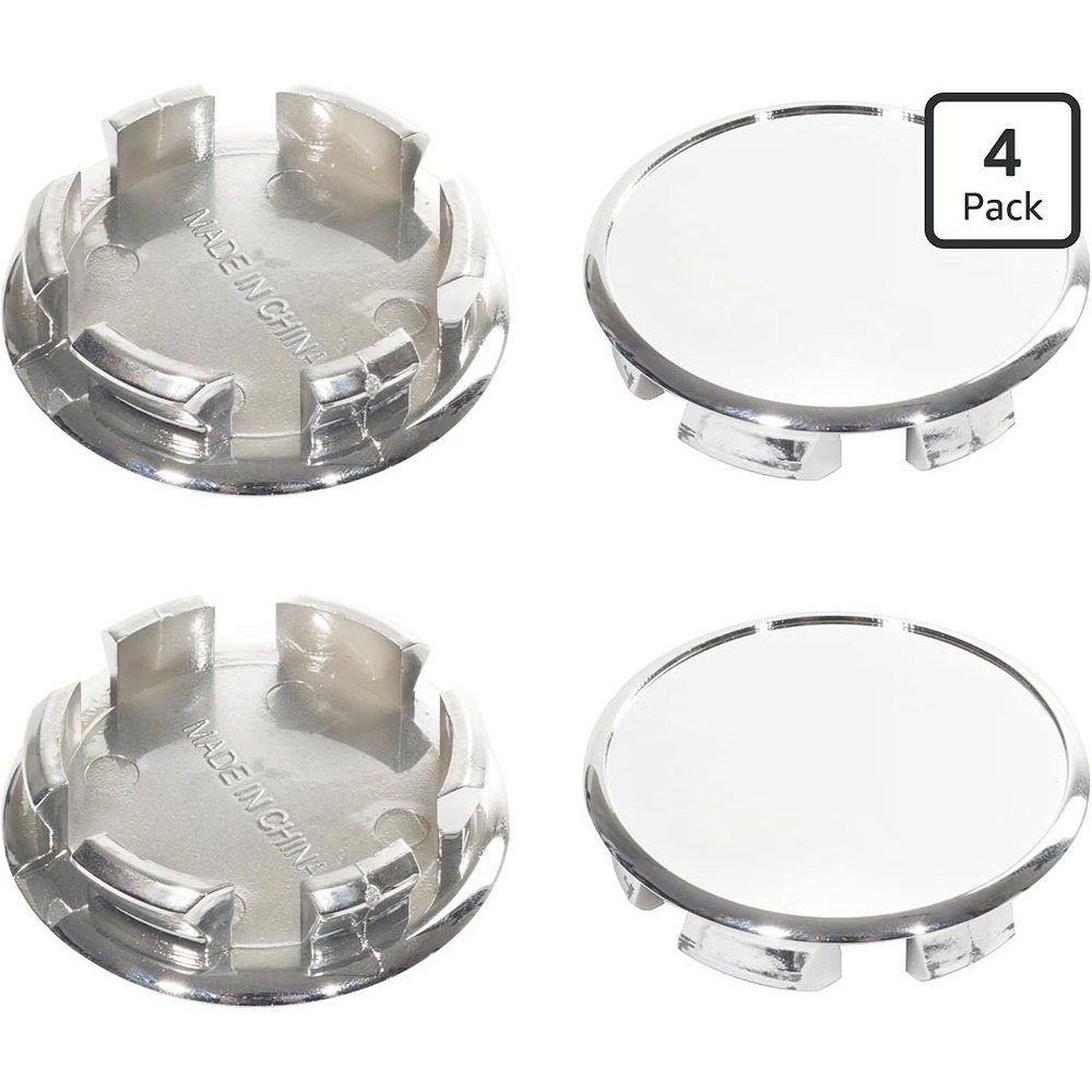 4Pcs Open End Plus Plug Center Caps for EZ Lube Outer 56.5mm(2.22in) Chrome